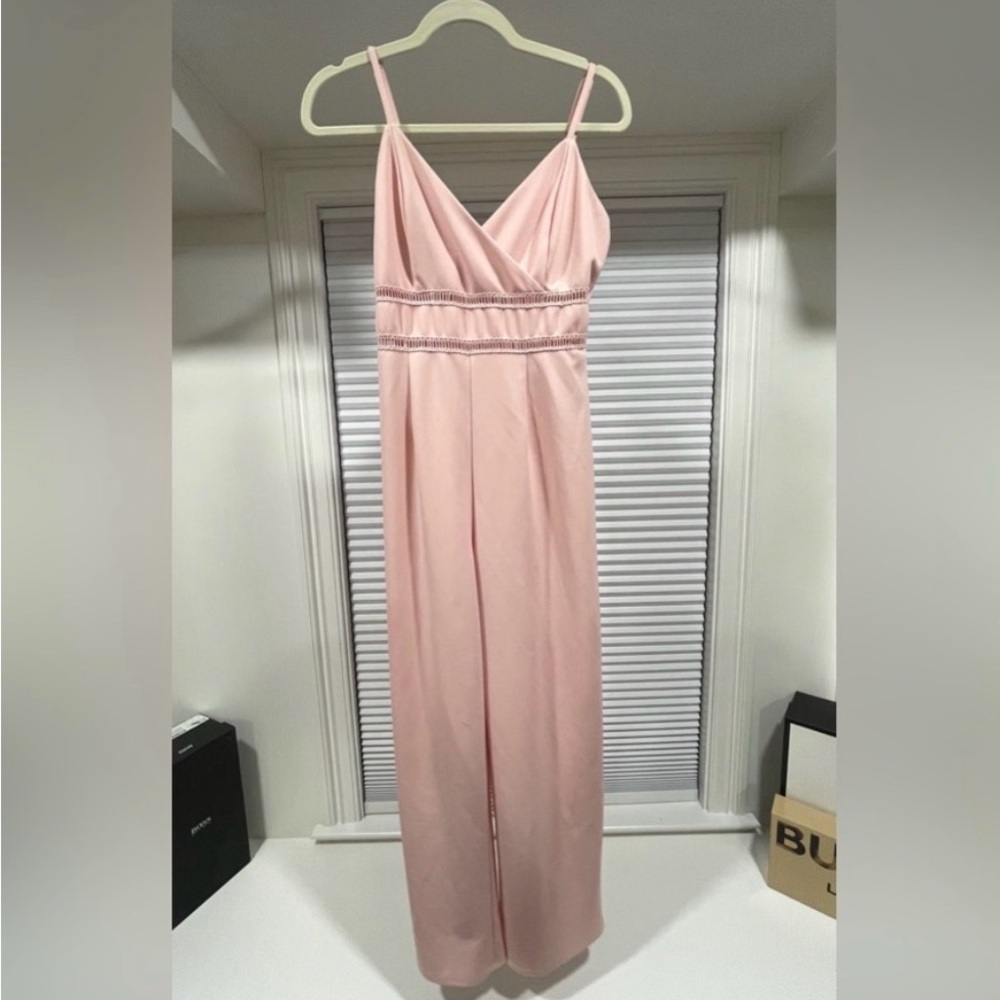 Francescas Jumpsuit Large Womens Pink V Neck Sleeveless 🌸
